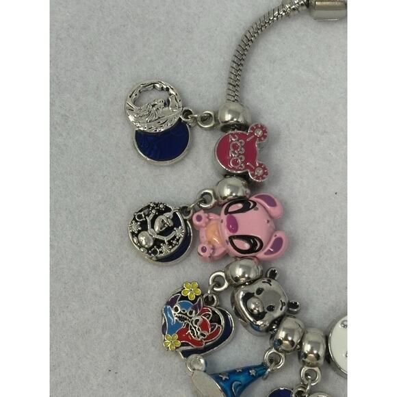 Enamel Bead Bracelet Lilo Stitch Mickey Disney Inspired Charm for Women - Picture 2 of 7